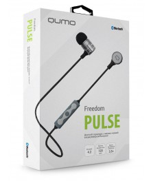 гарнитура QUMO Freedom Pulse (BT-0016) чёрн, затычки, Bluetooth 4.2, 70мА-чуры Defender, CBR, Ritmix, SmartBuy оптом по низким ценам со склада в Новосибирске. Микрофоны оптом
