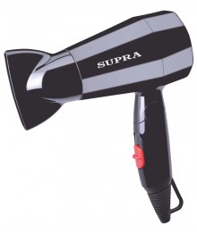 Фен SUPRA PHS-1604М черный (1600Вт, 2 скор, 2 темп)