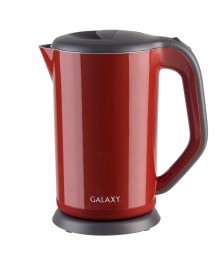 Чайник Galaxy GL 0318 красный (2 кВт, 1,7л, двойная стенка нерж и пластик) 6/упибирске. Чайник двухслойный оптом - Василиса,  Delta, Казбек, Galaxy, Supra, Irit, Магнит. Доставка