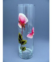 Ваза для цветов 189/68 цилиндр Н26 D8 розаДекоративное стекло оптом с доставкой по РФ. Большой каталог декорративных стекл оптом