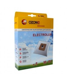 OZONE micron M-01 синтетические пылесборники 5 шт.(Electrolux XIO)кой. Одноразовые бумажные и многоразовые фильтры для пылесосов оптом для Samsung, LG, Daewoo, Bosch