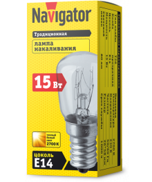 Лампа  для холодильников Navigator 61203 NI-T26-15-230-E14-CL /1/10/200/вые лампы оптом с отправкой в Якутск, Кызыл, Улан-Уде, Хабаровск, Владивосток, Комсомольск-на-Амур.