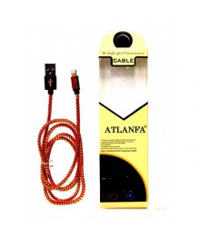 кабель для Iphone 5+6 металлический (тряпочный) ATLANFA AT-714GЗащитная пленка оптом в Новосибирске. Купить стилусы, защитные пленки на телефон оптом.