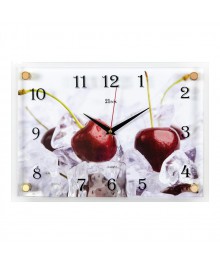 Часы настенные СН 2535 - 619 Вишни в кубиках льда прямоугольн (35х25) (5)астенные часы оптом с доставкой по Дальнему Востоку. Настенные часы оптом со склада в Новосибирске.