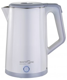 Чайник MAXTRONIC MAX-1020 бел (2,3л, безшовная колба, двойн стенки, диск 1,8кВт) 12/упибирске. Чайник двухслойный оптом - Василиса,  Delta, Казбек, Galaxy, Supra, Irit, Магнит. Доставка