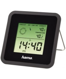 Метеостанция Hama TH50 чёрный термометр/гигрометр/часы/прогноз погоды 8х1.2х8смры оптом с доставкой по Дальнему Востоку. Термометры оптом по низкой цене со склада в Новосибирске.