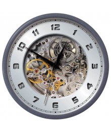 Часы настенные  Салют 26х26  П - 2Б5 - 074 СКЕЛЕТОН пластик круглые (10/уп)астенные часы оптом с доставкой по Дальнему Востоку. Настенные часы оптом со склада в Новосибирске.