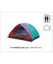 Палатка турист.2-слойная  2-х местная 200х150*110cм   SY-006(96406)ке. Раскладушки оптом по низкой цене. Палатки оптом высокого качества! Большой выбор палаток оптом.
