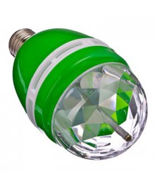 светодиодная лампа крутящаяся вращение 360 градусов, E27, 3W, пластик, 15см, зелёная (935-034)Дискосвет оптом с доставкой. Каталог дискошаров оптом по низким ценам.
