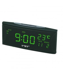 часы настольные VST-719W/4+дата+термометр (ярко-зеленый)р-р цифр 3,2 смстоку. Большой каталог будильников оптом со склада в Новосибирске. Будильники оптом по низкой цене.