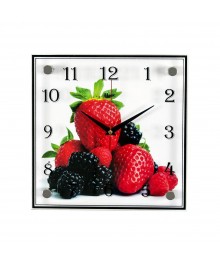 Часы настенные СН 2525 - 445 Ягоды квадратные (25х25) (5)астенные часы оптом с доставкой по Дальнему Востоку. Настенные часы оптом со склада в Новосибирске.