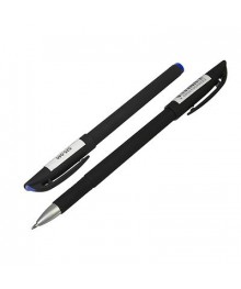 Ручка гелевая синяя, с прорезиненным корпусом, 0,5мм, пластик, чернила 12шт/уп