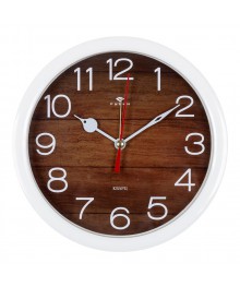 Часы будильник  B4-039 (диам 15 см) белый Дерево (20)стоку. Большой каталог будильников оптом со склада в Новосибирске. Будильники оптом по низкой цене.