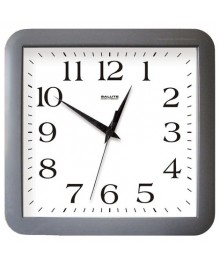 Часы настенные  Салют 30х30  П - А5 - 010 пластик серые квадратные (10/уп)астенные часы оптом с доставкой по Дальнему Востоку. Настенные часы оптом со склада в Новосибирске.