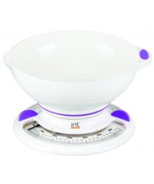 Весы кухонные IRIT IR-7131 белые + сиреневые (механические с чашей, 3кг/25гр) кухоные оптом с доставкой по Дальнему Востоку. Большой каталогкухоных весов оптом по низким ценам.
