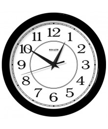 Часы настенные  Салют 28х28  П - Б6 - 014 пластик черные круглые (10/уп)астенные часы оптом с доставкой по Дальнему Востоку. Настенные часы оптом со склада в Новосибирске.