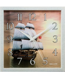 Часы настенные  Салют 23х23 ПЕ - А8 - 280 КОРАБЛЬ1 пластик квадратные (10/уп)астенные часы оптом с доставкой по Дальнему Востоку. Настенные часы оптом со склада в Новосибирске.