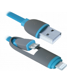 Кабель USB10-03BP синий, MicroUSB+Lightning ,1м DEFENDERВостоку. Адаптер Rolsen оптом по низкой цене. Качественные адаптеры оптом со склада в Новосибирске.