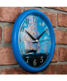 Часы настенные  Салют 24х24 ПЕ - Б4.1 - 281 КОРАБЛЬ2 пластик круглые (10/уп)астенные часы оптом с доставкой по Дальнему Востоку. Настенные часы оптом со склада в Новосибирске.