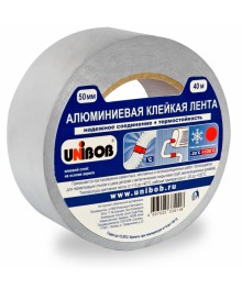 Клейкая лента алюминиевая UNIBOB 50мм х 10 мтом со склада в Новосибирске. Большой каталог изолент, скотч оптом с доставкой по Дальнему Востоку.
