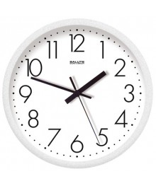 Часы настенные  Салют 26х26  П - 2Б8 - 012 пластик белые круглые (10/уп)астенные часы оптом с доставкой по Дальнему Востоку. Настенные часы оптом со склада в Новосибирске.