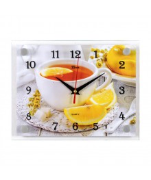 Часы настенные СН 2026 - 124 Чай с лимоном прямоуг (20х26)астенные часы оптом с доставкой по Дальнему Востоку. Настенные часы оптом со склада в Новосибирске.