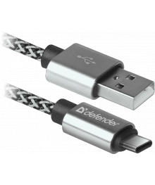 Кабель USB09-03T PRO USB2.0 белый,AM-Type C,1м,2,1А DEFENDERВостоку. Адаптер Rolsen оптом по низкой цене. Качественные адаптеры оптом со склада в Новосибирске.