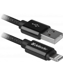 Кабель USB ACH01-03TPRO USB2.0 черный (AM)-Lightning(M), 1м,2,1А DEFENDERВостоку. Адаптер Rolsen оптом по низкой цене. Качественные адаптеры оптом со склада в Новосибирске.