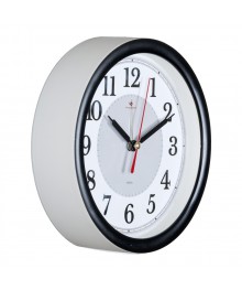 Часы будильник  B4-016 (диам 15 см) белый с черн Классикастоку. Большой каталог будильников оптом со склада в Новосибирске. Будильники оптом по низкой цене.