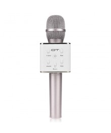 Микрофон OT-ERM04 серебро (Q7) для караоке беспроводной (Bluetooth, динамики, USB/microSD)ада. Большой каталог микрофонов для караоке RITMIX, Defender оптом с доставкой по Дальнему Востоку.
