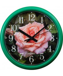 Часы настенные  Салют 24х24 ПЕ - Б3 - 239 РОЗОЧКА пластик круглые (10/уп)астенные часы оптом с доставкой по Дальнему Востоку. Настенные часы оптом со склада в Новосибирске.