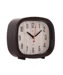 Часы будильник  B5-008  кварц, корпус темно-коричневый "Эко стиль" (40)стоку. Большой каталог будильников оптом со склада в Новосибирске. Будильники оптом по низкой цене.