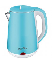 Чайник MAXTRONIC MAX-320 голубой (2л, двойн стенки, колба нерж, диск 1,8кВт) 12/упибирске. Чайник двухслойный оптом - Василиса,  Delta, Казбек, Galaxy, Supra, Irit, Магнит. Доставка