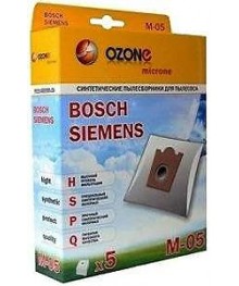 OZONE micron M-05 синтетические пылесборники 5 шт.( Bosсh Typ D,E,F,G )кой. Одноразовые бумажные и многоразовые фильтры для пылесосов оптом для Samsung, LG, Daewoo, Bosch