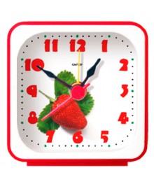 Часы будильник  Салют 3Б-А1-522 КЛУБНИКА (24/уп)стоку. Большой каталог будильников оптом со склада в Новосибирске. Будильники оптом по низкой цене.