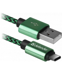 Кабель USB09-03T PRO USB2.0 зеленый,AM-Type C,1м,2,1А DEFENDERВостоку. Адаптер Rolsen оптом по низкой цене. Качественные адаптеры оптом со склада в Новосибирске.