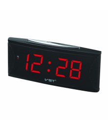 часы настольные VST-719W/1+дата+термометр(красный)стоку. Большой каталог будильников оптом со склада в Новосибирске. Будильники оптом по низкой цене.