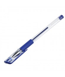 Ручка гелевая синяя, с резин.держателем, 0,7мм, пластик, арт.РГ-0652, 100шт/уп