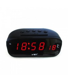 часы настольные VST-803/1 (красные) с блоком питаниястоку. Большой каталог будильников оптом со склада в Новосибирске. Будильники оптом по низкой цене.