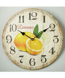 Часы настенные DELTA DT-0143 "Лимон" d=34см  (12)астенные часы оптом с доставкой по Дальнему Востоку. Настенные часы оптом со склада в Новосибирске.