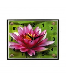 Часы настенные СН 2026 - 351 Кувшинка розовая прямоуг. (20х26)астенные часы оптом с доставкой по Дальнему Востоку. Настенные часы оптом со склада в Новосибирске.