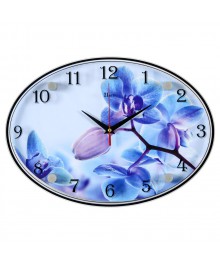 Часы настенные СН 2434 - 1253 Орхидеи овальн (24х34)астенные часы оптом с доставкой по Дальнему Востоку. Настенные часы оптом со склада в Новосибирске.