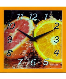 Часы настенные  Салют 23х23 ПЕ - А2.1 - 248 ЦИТРУС пластик квадратные (10/уп)астенные часы оптом с доставкой по Дальнему Востоку. Настенные часы оптом со склада в Новосибирске.