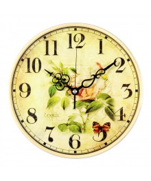 Часы настенные СН 2524 - 121 Роза и бабочки круглые (25x25) (10)астенные часы оптом с доставкой по Дальнему Востоку. Настенные часы оптом со склада в Новосибирске.