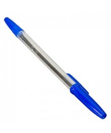 Ручка шариковая синяя, с прозрачным корпусом, линия 0,7 мм 50шт/уп