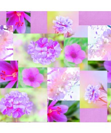 Клеенка GRACE F8937 весенние цветы в лилово-малиновых тонах, ткань с пвх покрытием 1,37(+-3)х20м