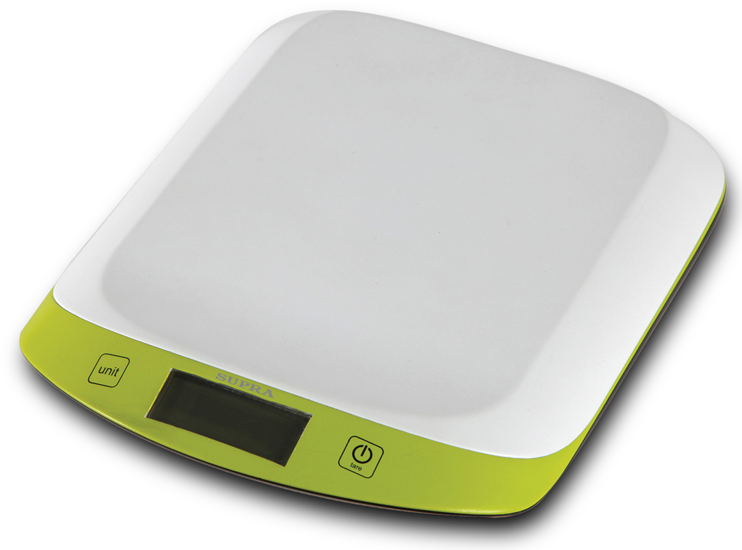 Весы кухонные SUPRA BSS-4098 белый + зелён (цифровые, до 5кг, точность 1гр.)