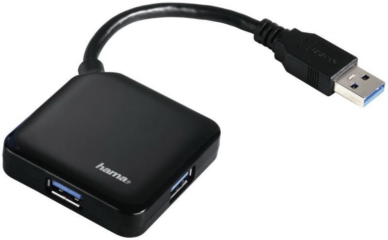 USB разветвитель Hama Square USB3 0  4порт. черный  (00012190)