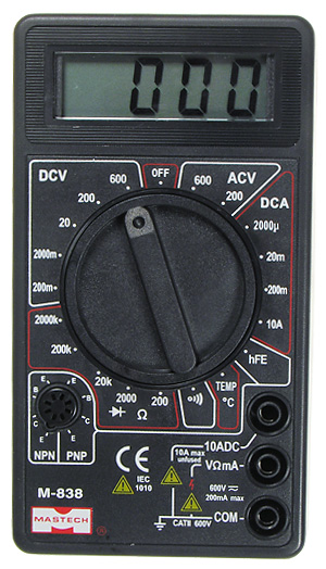 Мультиметр M-838 "Master Professional" (звук, температура)