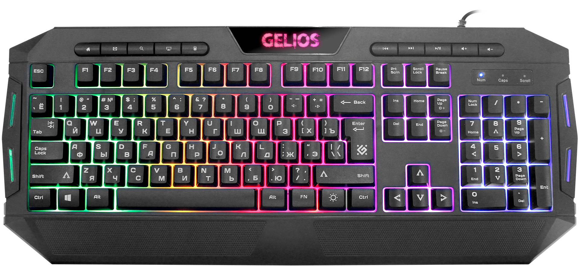 Клавиатура DEFENDER Gelios GK-174DL  RU,игровая, радужная ,подсветка